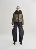 LIORA puffer coat with fur collar