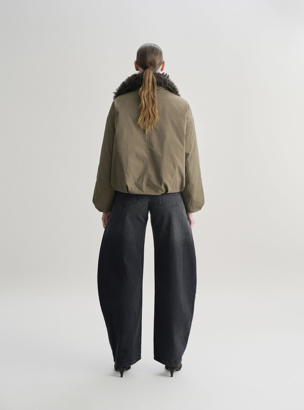 LIORA puffer coat with fur collar